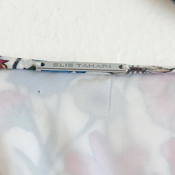 ELIE TAHARI Floral Ruffle 3/4 Bell Sleeve Blouse - Picture 5 of 9